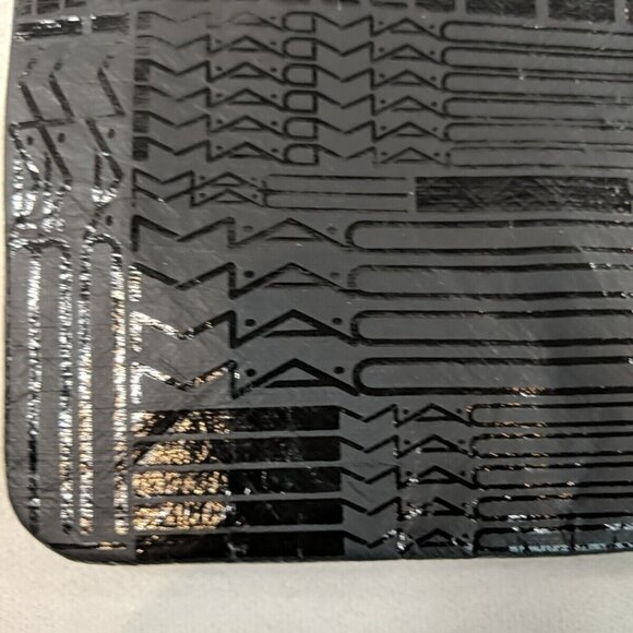 M.A.C. MAC Cosmetics Bag Black Pink Pouch 7.5" x 6" Makeup Jewelry Travel Zip - Picture 4 of 12